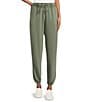 Westbound Coordinating Pull-On Drawstring Jogger Pants, Color:Dusty Olive - Image 1