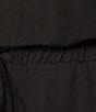 Color:Black - Image 3 - Crew Neck 3/4 Sleeve Tie Front Jumpsuit