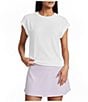 Westbound Crew Neck Sleeveless Pleat Shoulder Top - Image 1