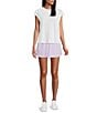 Westbound Crew Neck Sleeveless Pleat Shoulder Top - Image 3
