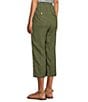 Color:Olive - Image 5 - Crop High Rise Pull-On Linen-Blend Utility Pants