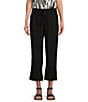 Color:Black - Image 1 - Crop High Rise Pull-On Linen Utility Pants
