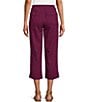 Color:Plum Caspia - Image 2 - The ISLAND Crop Pull-On Mid Rise Wide Leg Drawstring Waist Pant