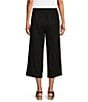 Westbound Linen Blend Crop Pull-On Pants, Color:Black - Image 2