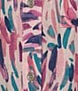 Westbound Dancing Daubs 3/4 Roll-Tab Sleeve Point Collar Y-Neck Button Front Shirt, Color:Vivid Viola Dancing Daubs - Image 6
