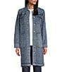 Color:Classic - Image 1 - Denim Long Sleeve Button Front Duster Jacket