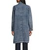 Color:Classic - Image 2 - Denim Long Sleeve Button Front Duster Jacket