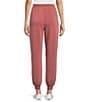 Westbound LUXE Coordinating Drawstring Waist Patch Pocket Jogger Pants, Color:Marsala - Image 2