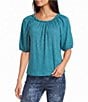 Westbound Elbow Sleeve Crew Neck Knit Top - Image 1