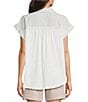 Westbound Floral Stripe Print Button Front Tie Hem Top - Image 2