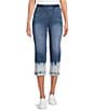 Color:Vibrant Blue - Image 1 - High Rise Flat Front Capri Pull-On Jeans