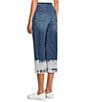 Color:Vibrant Blue - Image 4 - High Rise Flat Front Capri Pull-On Jeans