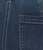 Westbound High Rise Patch Pocket Straight Leg Pull-On Denim Pants, Color:Dark Blue - Image 4