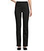 Westbound High Rise Patch Pocket Straight Leg Full Length Pull-On Pants, Color:Black - Image 1