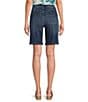 Westbound High Rise Porkchop Pockets Denim Bermuda Shorts, Color:Dark Stone Wash - Image 2