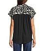 Westbound Ikat Stripe Print Button Front Tie Hem Top - Image 2