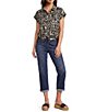 Westbound Ikat Stripe Print Button Front Tie Hem Top - Image 3