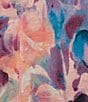 Color:Floral Whisps - Image 4 - Knit Floral Whisp Print Short Sleeve V-Neck Top