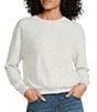 Westbound Knit Long Sleeve Crew Neck Bubble Top, Color:Frost - Image 1