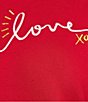 Color:Equestrian Red - Image 4 - Knit Long Sleeve Crew Neck Love Embroidered Pullover
