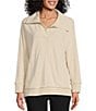 Color:Birch - Image 1 - Knit Long Sleeve Hi-Low Henley Top