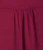 Color:Beet Red - Image 4 - Knit Long Sleeve V-Neck Ruched Shirt