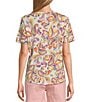 Color:Multi Paisley - Image 2 - Knit Paisley Short Sleeve Crew Neck Tee Shirt