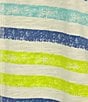 Color:Chalk Stripe - Image 4 - Knit Stripe 3/4 Sleeve Crew Neck Top