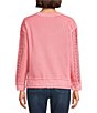 Westbound Lace Inset Long Sleeve Crew Neck Knit Top - Image 2