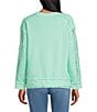 Westbound Lace Inset Long Sleeve Crew Neck Knit Top - Image 6