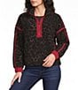 Westbound Leopard Spots Long Sleeve Sherpa Half Zip Jacket - Image 1