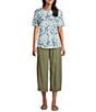 Westbound Linen Blend Flat Front Pull-On Crop Pants - Image 3