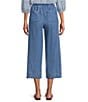 Westbound Linen Blend Medium Wash Pull On Flat Front Crop Pants - Image 2
