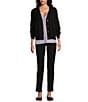 Westbound Long Sleeve Button Front Cardigan, Color:Black - Image 4