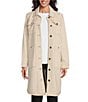 Color:Natural - Image 1 - Long Sleeve Button Front Duster Jacket