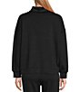 Color:Black - Image 2 - Long Sleeve Cowl Neck Cozy Knit Drawstring Pullover
