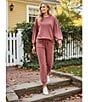 Westbound Long Sleeve Crew Neck Pleated Pullover, Color:Marsala - Image 5
