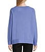 Color:Persian Jewel Purple - Image 2 - Long Sleeve Knit Crew Neck Ribbed Hem Pullover Top