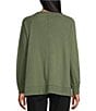 Color:Dusty Olive - Image 2 - Long Sleeve Knit Crew Neck Ribbed Hem Pullover Top