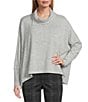 Westbound Long Sleeve Mock Neck Knit Top, Color:Grey Heather - Image 1