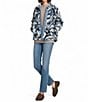 Westbound Long Sleeve Snap-Front Jacket, Color:Blue/Cream Multi - Image 5