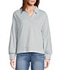 Westbound Long Sleeve V-Neck Collared Knit Top - Image 1