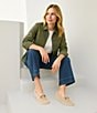 Westbound Long Sleeved Button Front Jacket, Color:Dusty Olive - Image 5