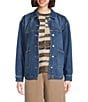 Westbound Long Sleeved Button Front Denim Jacket, Color:Light Wash Indigo - Image 2
