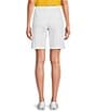 Color:White - Image 2 - Mid Rise Flat Front Pocketed Bermuda Short