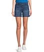 Color:Light Blue Fy - Image 1 - Mid Rise Relaxed Fit Pull-On Denim Short