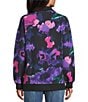 Westbound Petite Acai Brush Floral Long Sleeve Quarter Zip Pullover, Color:Acai Brush Floral - Image 2