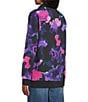Westbound Petite Acai Brush Floral Long Sleeve Quarter Zip Pullover, Color:Acai Brush Floral - Image 4