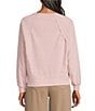 Westbound Petite Crewneck Long Sleeve Pullover Top, Color:Heather Blush - Image 2