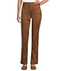 Westbound Petite High Rise Patch Pocket Straight Leg Pull-On Pants, Color:Cognac - Image 1